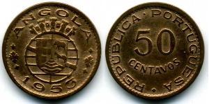 50 Centavo Portugal / Portuguese Angola (1575-1975) Bronce 