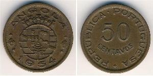 50 Centavo Portuguese Angola (1575-1975) Bronze 