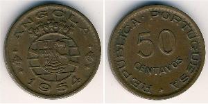 50 Centavo Portuguese Angola (1575-1975) Bronze 