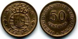 50 Centavo Portuguese Angola (1575-1975) / Portugal Bronze 