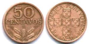 50 Centavo Second Portuguese Republic (1933 - 1974) Bronze 