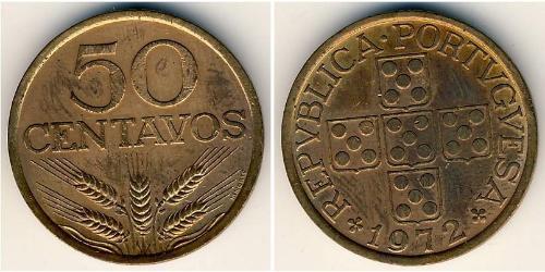 50 Centavo Second Portuguese Republic (1933 - 1974) Bronze 