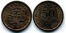 50 Centavo Portugal / Timor-Leste (1702 - 1975) Bronze 