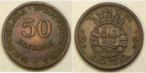 50 Centavo Timor-Leste (1702 - 1975) / Portugal Bronze 