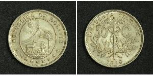 50 Centavo Bolivia (1825 - ) Cobre 