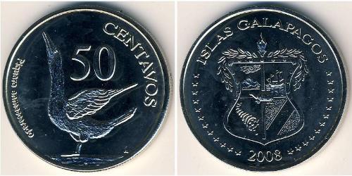 50 Centavo Galápagos Islands Copper/Nickel 