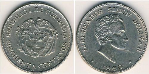 50 Centavo Republic of Colombia (1886 - ) Copper/Nickel 