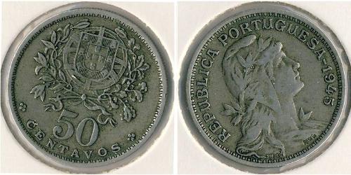 50 Centavo Second Portuguese Republic (1933 - 1974) Copper/Nickel 