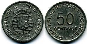 50 Centavo São Tomé and Príncipe (1469 - 1975) Copper/Zinc/Nickel 