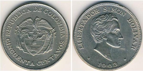 50 Centavo Republique de Colombie (1886 - ) Cuivre/Nickel 