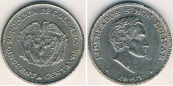 50 Centavo Republik Kolumbien  (1886 - ) Kupfer/Nickel 