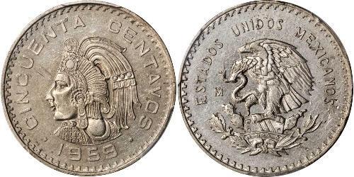 50 Centavo United Mexican States (1867 - ) Nickel 