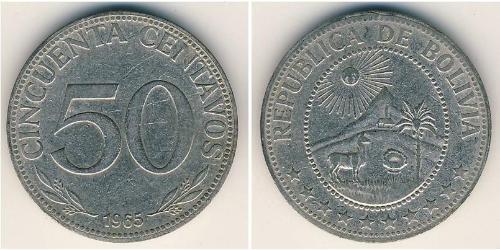 50 Centavo Bolivia (1825 - ) Níquel 