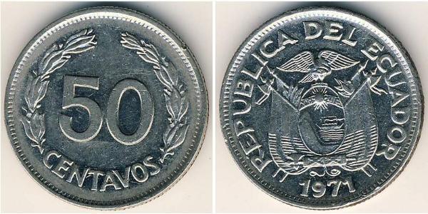 50 Centavo Ecuador Níquel/Acero 