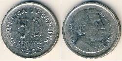 50 Centavo República Argentina (1861 - ) Níquel/Acero 