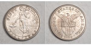 50 Centavo Filipinas Plata 