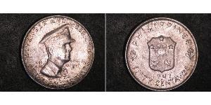 50 Centavo Filipinas Plata Douglas MacArthur (1880 - 1964) 