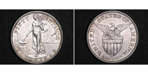 50 Centavo Filipinas Plata 