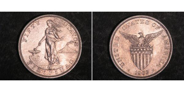 50 Centavo Filipinas Plata 