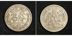 50 Centavo México (1867 - ) Plata 