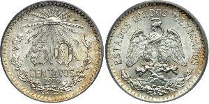 50 Centavo México (1867 - ) Plata 