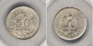 50 Centavo México (1867 - ) Plata 