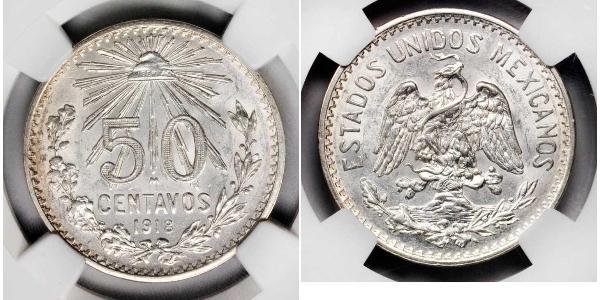 50 Centavo México (1867 - ) Plata 