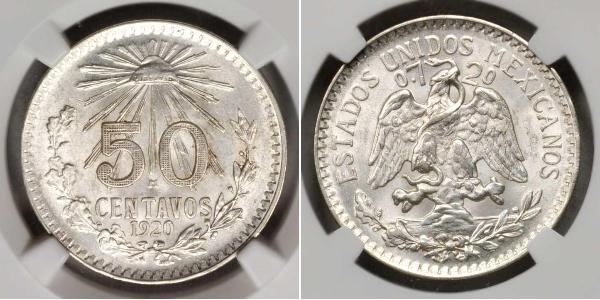 50 Centavo México (1867 - ) Plata 