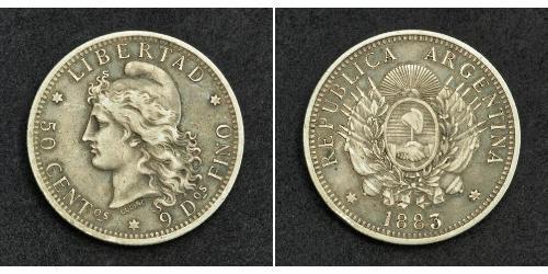 50 Centavo República Argentina (1861 - ) Plata 