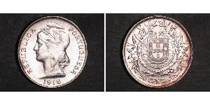 50 Centavo Erste Portugiesische Republik (1910 - 1926) Silber 