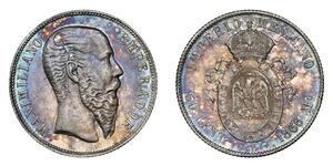 50 Centavo Kaiserreich Mexiko (1864 - 1867) Silber Maximilian I of Mexico (1832 - 1867)