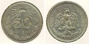 50 Centavo Mexiko (1867 - ) Silber 