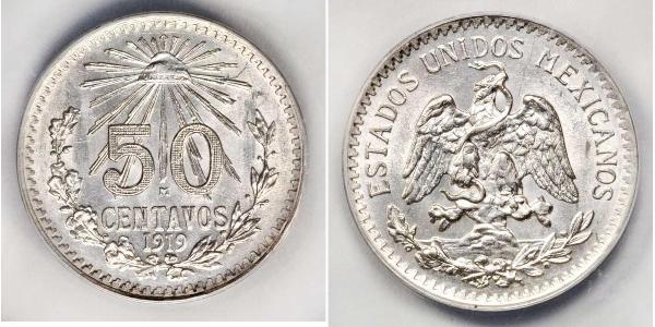 50 Centavo Mexiko (1867 - ) Silber 