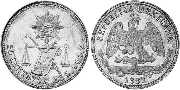 50 Centavo Mexiko (1867 - ) Silber 