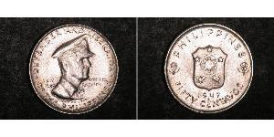 50 Centavo Philippinen Silber Douglas MacArthur (1880 - 1964) 