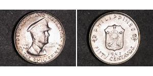 50 Centavo Philippinen Silber Douglas MacArthur (1880 - 1964) 