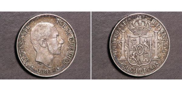 50 Centavo Philippinen Silber 