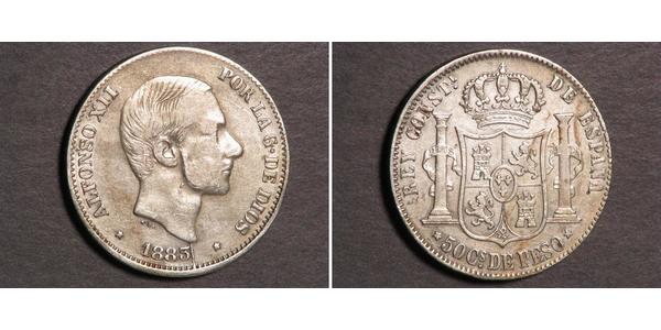 50 Centavo Philippinen Silber 