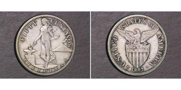 50 Centavo Philippinen Silber 
