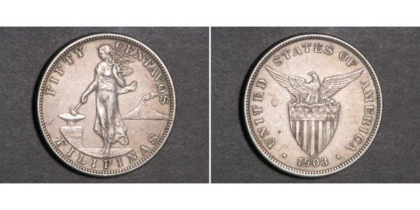 50 Centavo Philippinen Silber 