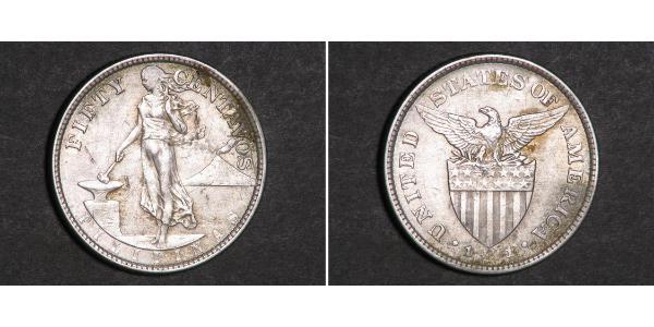 50 Centavo Philippinen Silber 