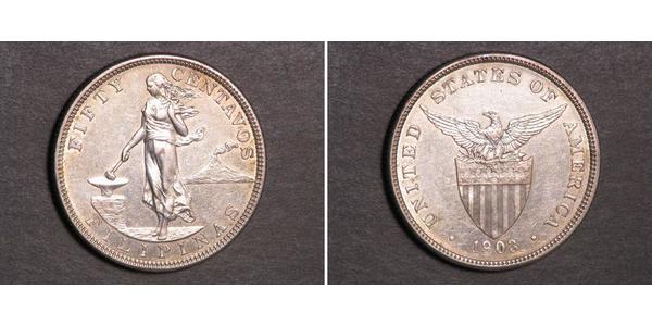 50 Centavo Philippinen Silber 