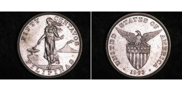 50 Centavo Philippinen Silber 