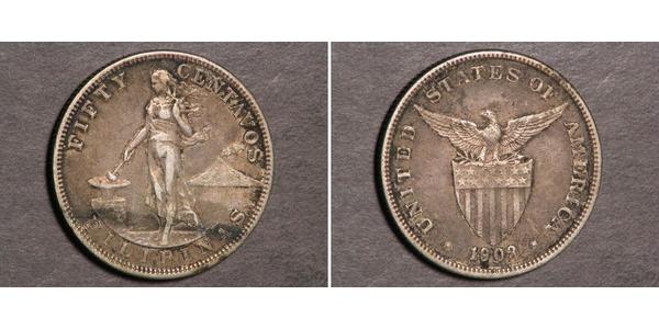50 Centavo Philippinen Silber 