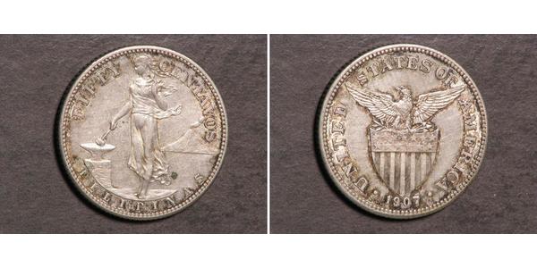 50 Centavo Philippinen Silber 