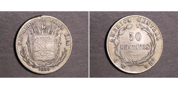 50 Centavo Costa Rica Silver 