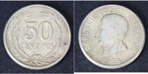 50 Centavo El Salvador Silver 