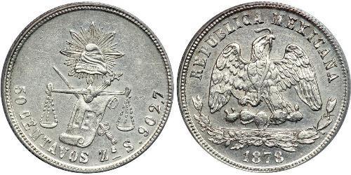 50 Centavo Mexico Silver 