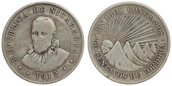 50 Centavo Nicaragua Silver 