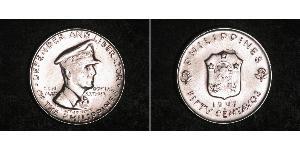 50 Centavo Philippines Silver Douglas MacArthur (1880 - 1964) 